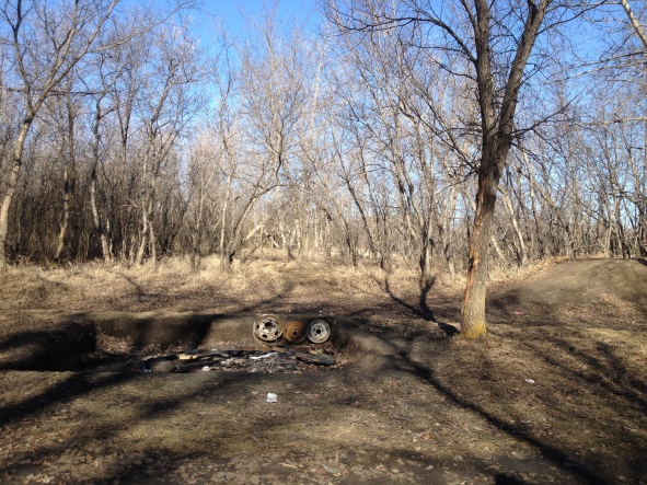 West Swale and the Riparian Woodlands Richard St. Barbe Baker Afforestation Area, Saskatoon, SK, CA Fire Pit alongside the BMX bicycle Jump Park