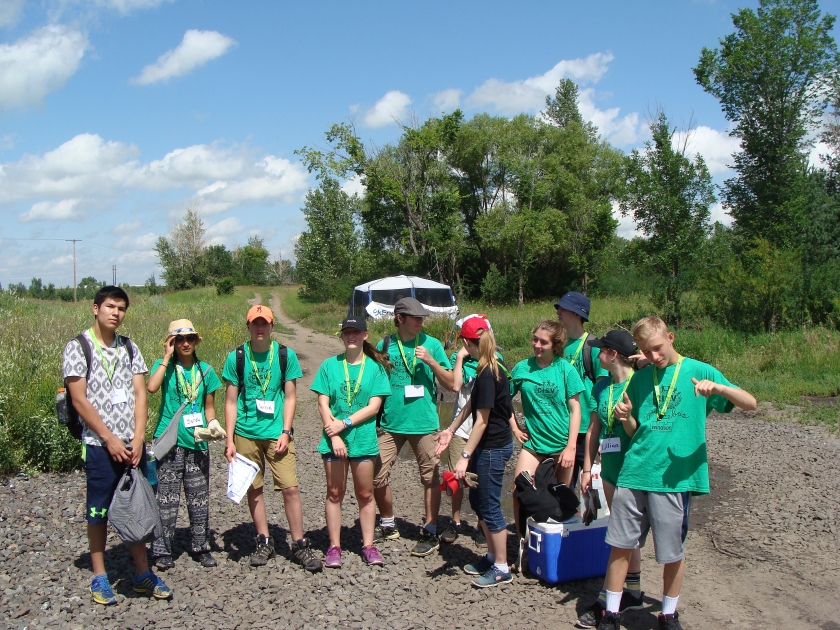 Richard St. Barbe Baker Afforestation Area, south west sector, in the City of Saskatoon, SK, CA at the Volunteer Community Clean UP 2016 CISV Youth Group Volunteers