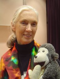 Dame Jane Morris Goodall DBE formerly Baroness Jane van Lawick-Goodall, is an English primatologist and anthropologist; founder of the Jane Goodall Institute and the Roots & Shoots programme. photo credit Jeekc CCx3.0